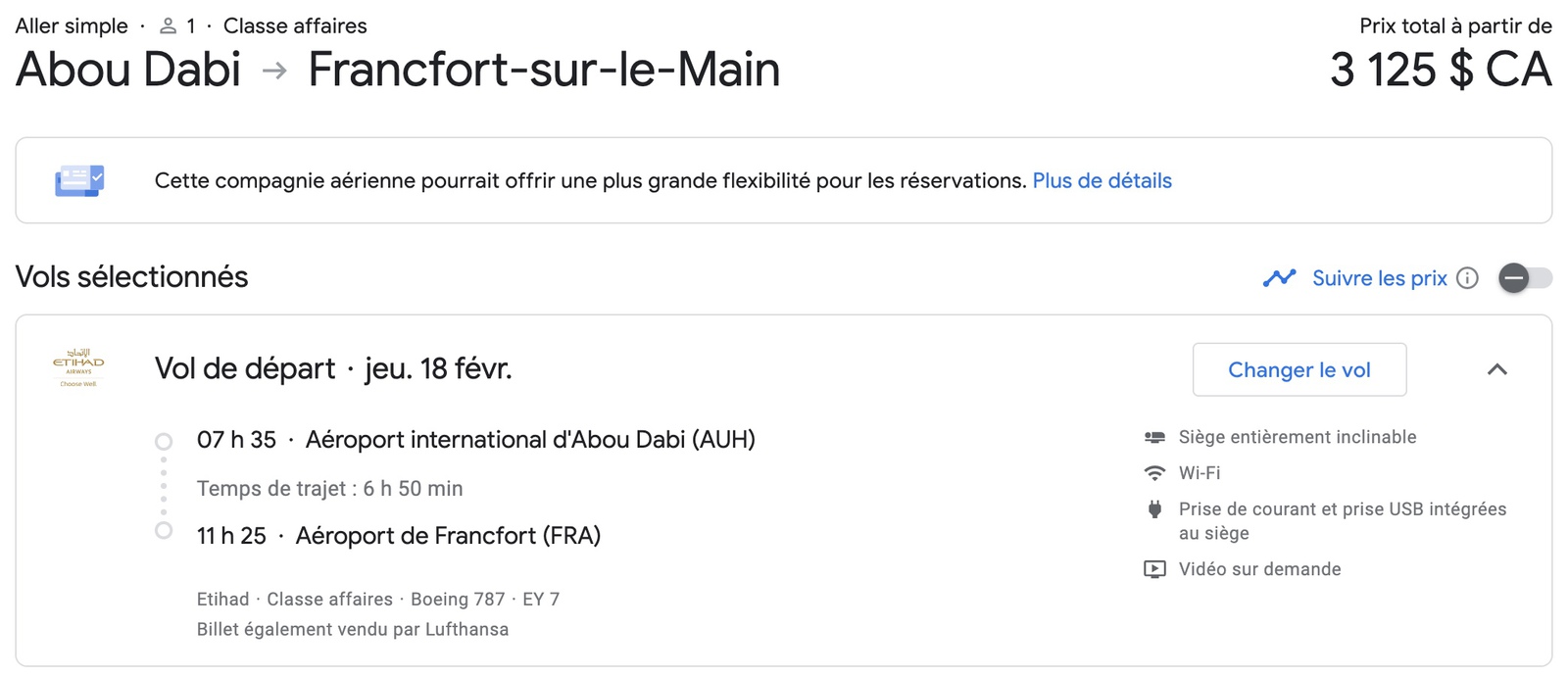 Avis : Etihad Airways B787 | Classe Affaires | AUH-FRA - etihad airways cout classe affaires