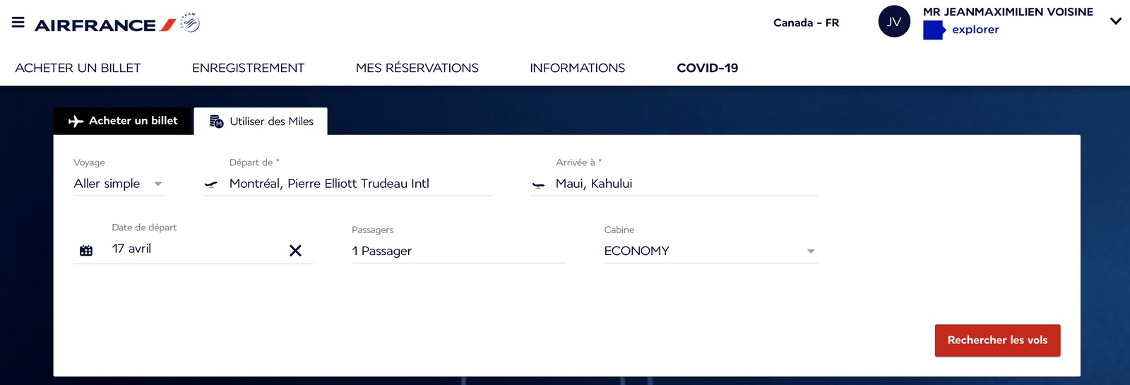 Voyagez avec WestJet grâce aux Miles Flying Blue - reservation flying blue air france fr