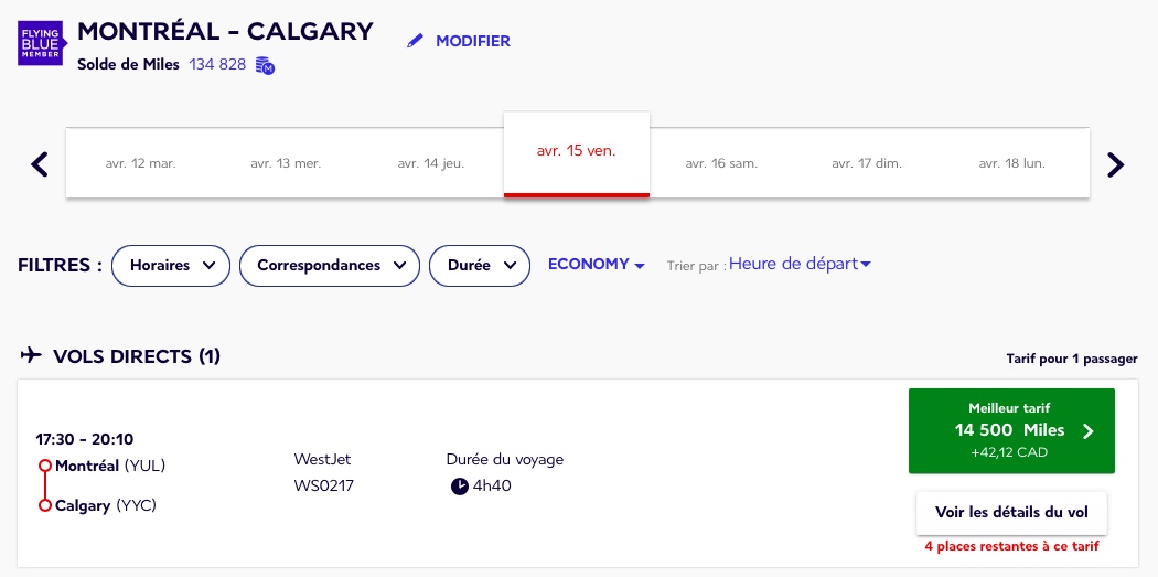 Voyagez avec WestJet grâce aux Miles Flying Blue - yul yyc westjet flying blue fr