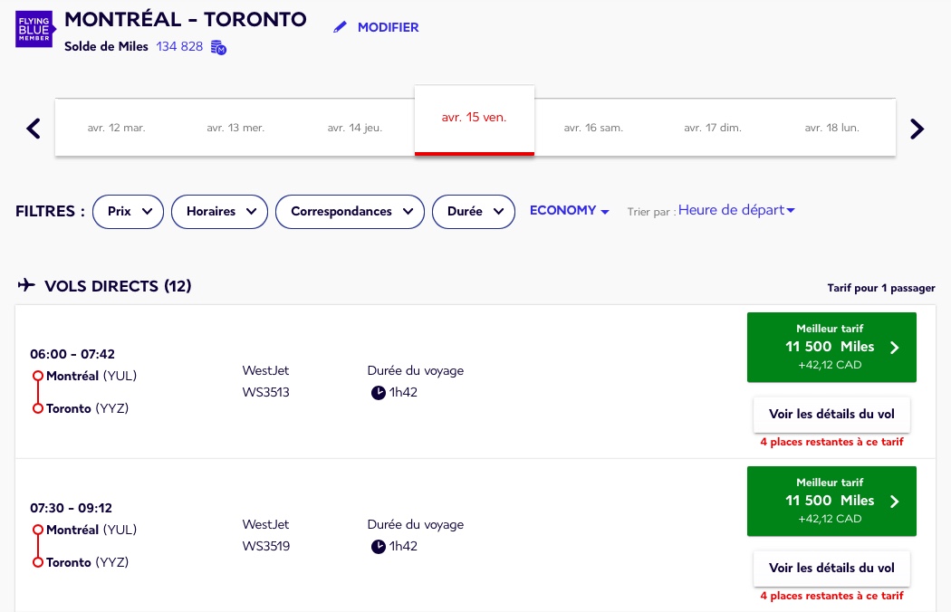 Voyagez avec WestJet grâce aux Miles Flying Blue - yul yyz westjet flying blue fr