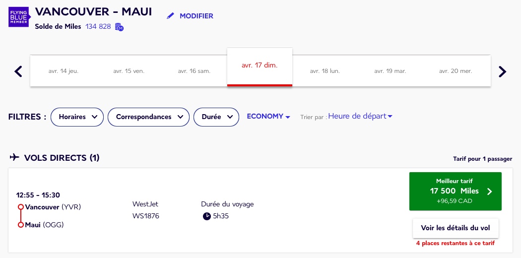 Voyagez avec WestJet en utilisant des Miles Flying Blue Milesopedia