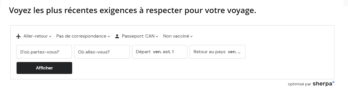 Découvrez le portail Air Canada - Prêts à Voyager - Capture