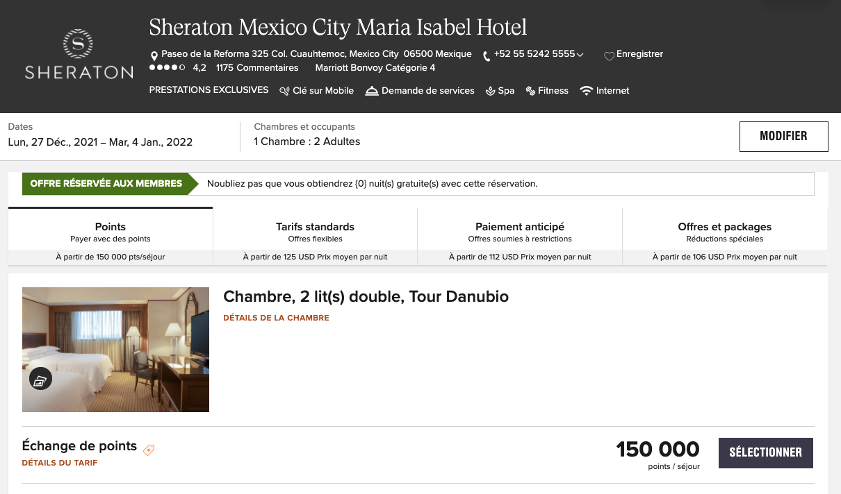 What to do with 150,000 Marriott Bonvoy points for the 2022 holidays? - Sheraton MEX points