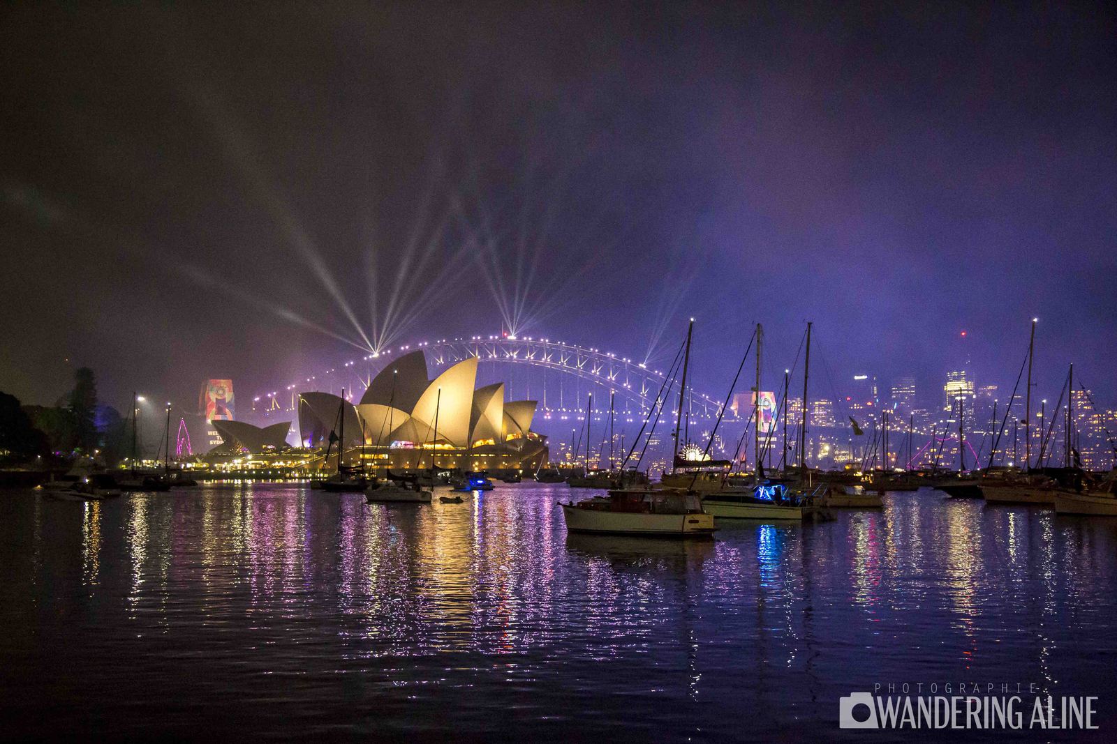 Australie&nbsp;: Fêter le réveillon du nouvel an à Sydney avec les points - Vue de nuit de Sydney