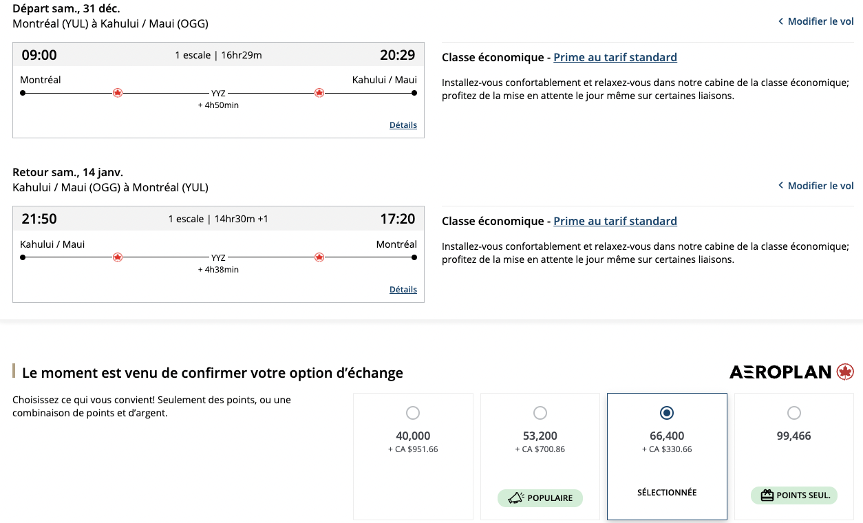 Que faire avec 100&nbsp;000 Points Aéroplan pour les Vacances durant les Fêtes&nbsp;? - Yul Ogg Aéroplan Fêtes