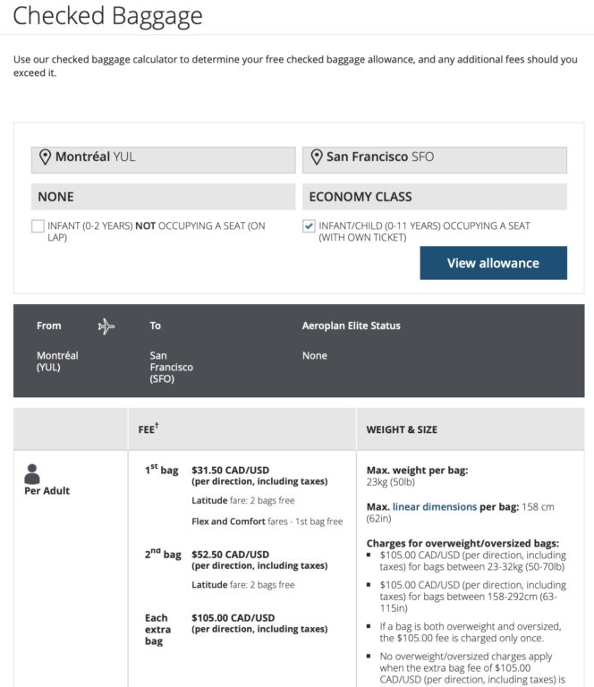 Aeroplan: How to get a Free Checked Bag with Air Canada using an ...