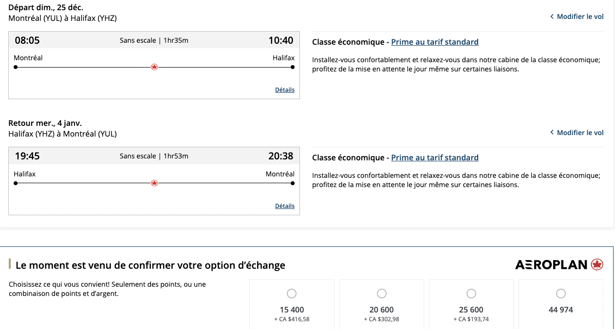 Que faire avec 100&nbsp;000 Points Aéroplan pour les Vacances durant les Fêtes&nbsp;? - Halifax Montreal