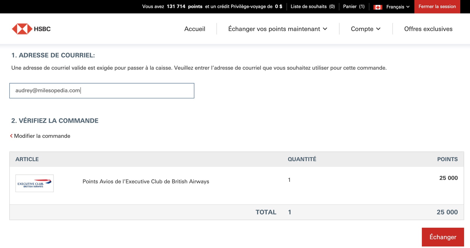 Tutoriel HSBC&nbsp;: Comment convertir les points de récompenses HSBC en miles&nbsp;? - hsbc echange milles confirmation fr