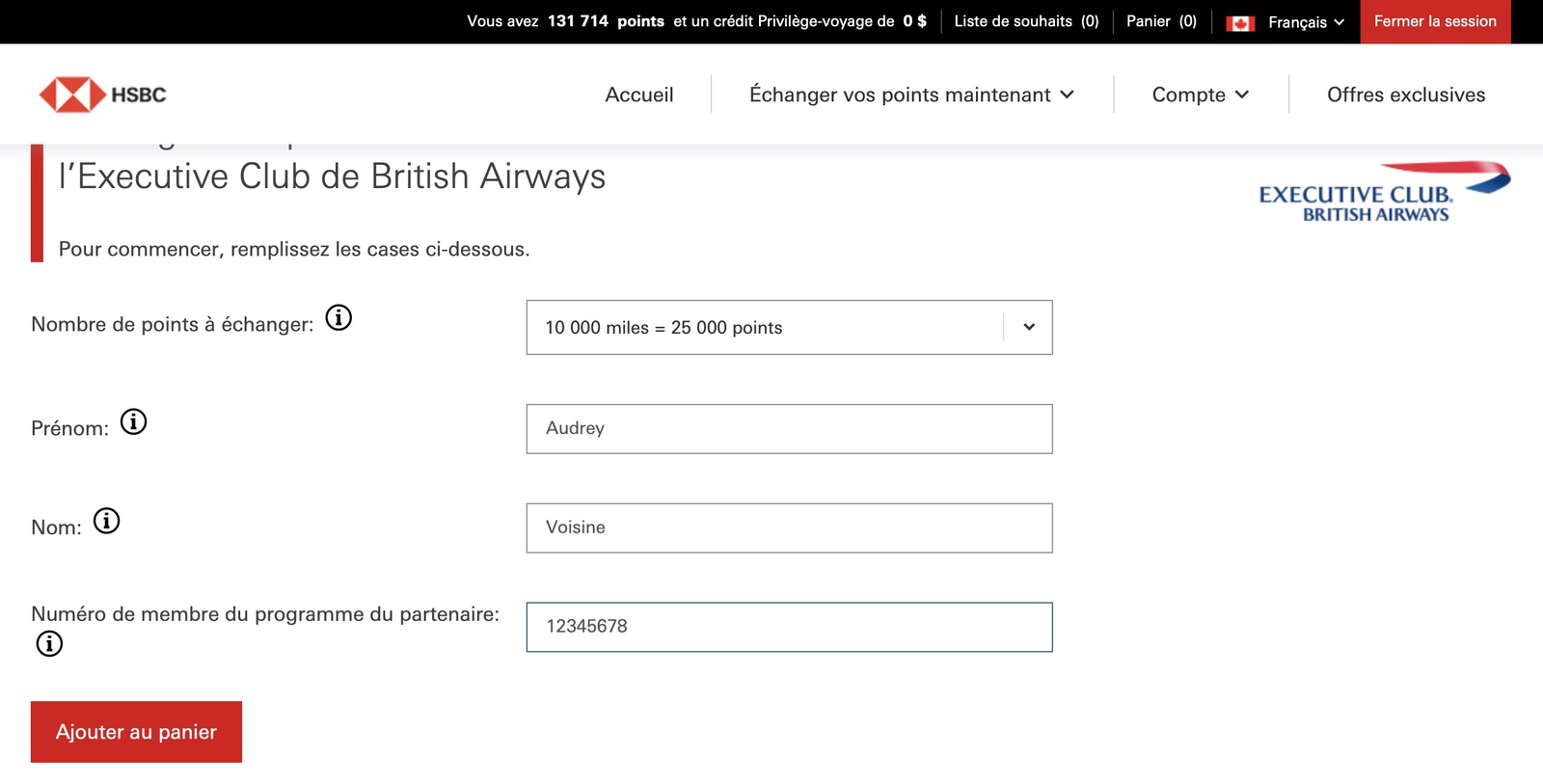 Tutoriel HSBC&nbsp;: Comment convertir les points de récompenses HSBC en miles&nbsp;? - utiliser miles british hsbc fr