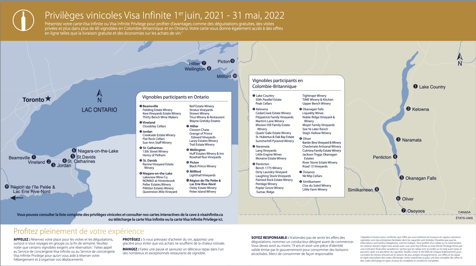 Canada&nbsp;: Découvrir les vignobles de la région de Niagara avec Visa Infinite - Privileges vinicoles Visa Infinite