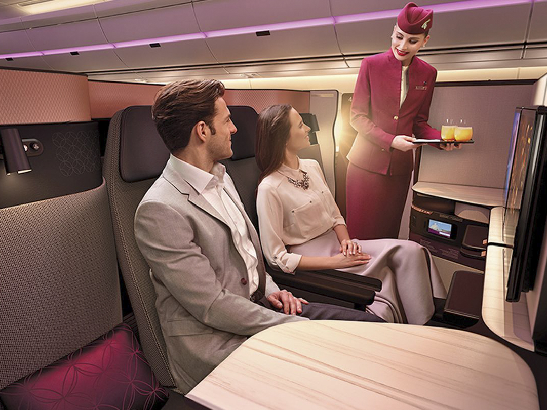 Avios&nbsp;: Comment voyager en Qsuite Qatar Airways avec les points&nbsp;? - Qsuite couple