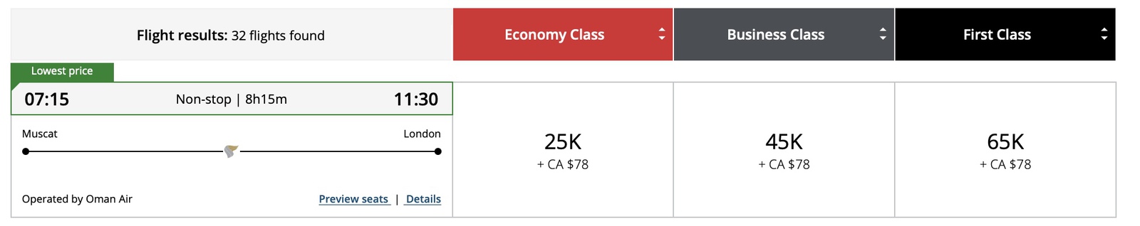 Oman Air, Nouveau Partenaire d’Aeroplan - oman air mct lhr