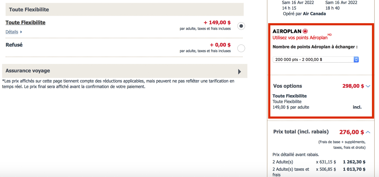 How to cancel a trip and get a refund? - Aeroplan Tout Inclus Option Toute flexibilité