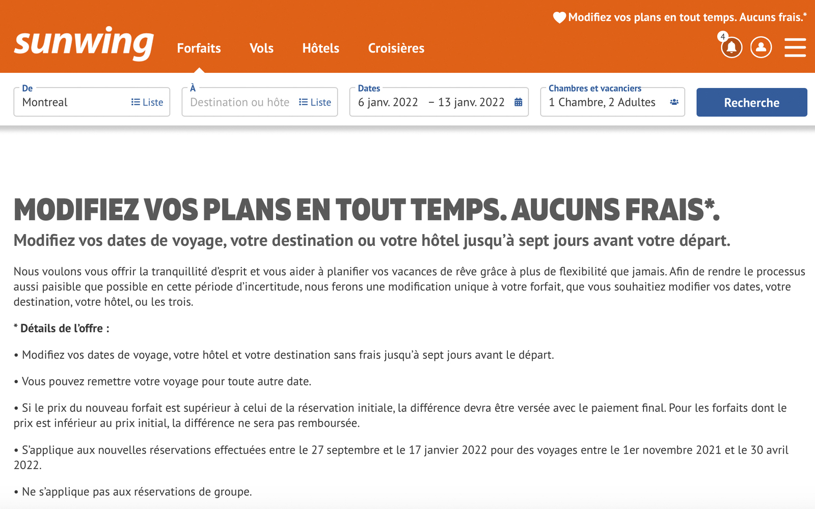 Assurances&nbsp;: Comment annuler un voyage et se faire rembourser&nbsp;? - Sunwing Modifications