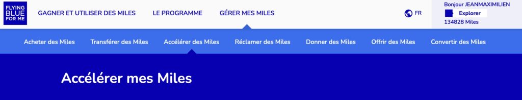 accelerer miles flying blue fr