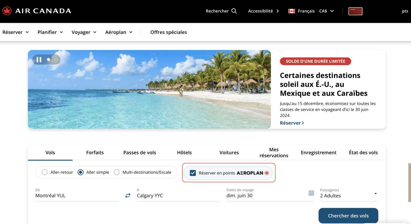 Aéroplan&nbsp;: Comment réserver un voyage avec ses points Aéroplan - FR Accueil recheche
