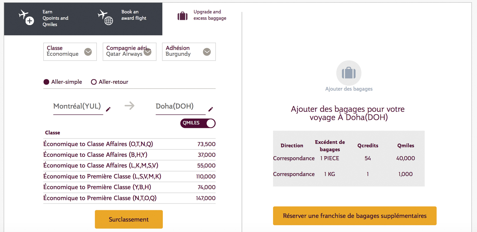 Qatar Airways Privilege Club&nbsp;: Ultimate Guide - Qcalculator surclassement 2