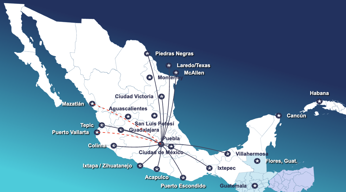 Aeromar&nbsp;: Nouveau partenaire Aéroplan - Aeromar carte destinations