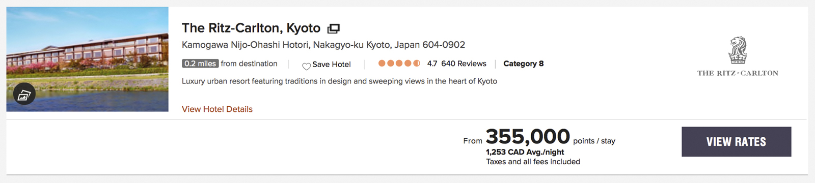 Marriott Bonvoy&nbsp;: 5 destinations de rêves à considérer - The Ritz Carlton Kyoto