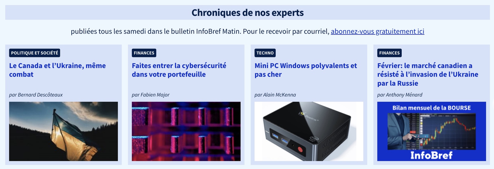 InfoBref : l’infolettre quotidienne pour rester au courant de l’actualité ! - infobref chroniques