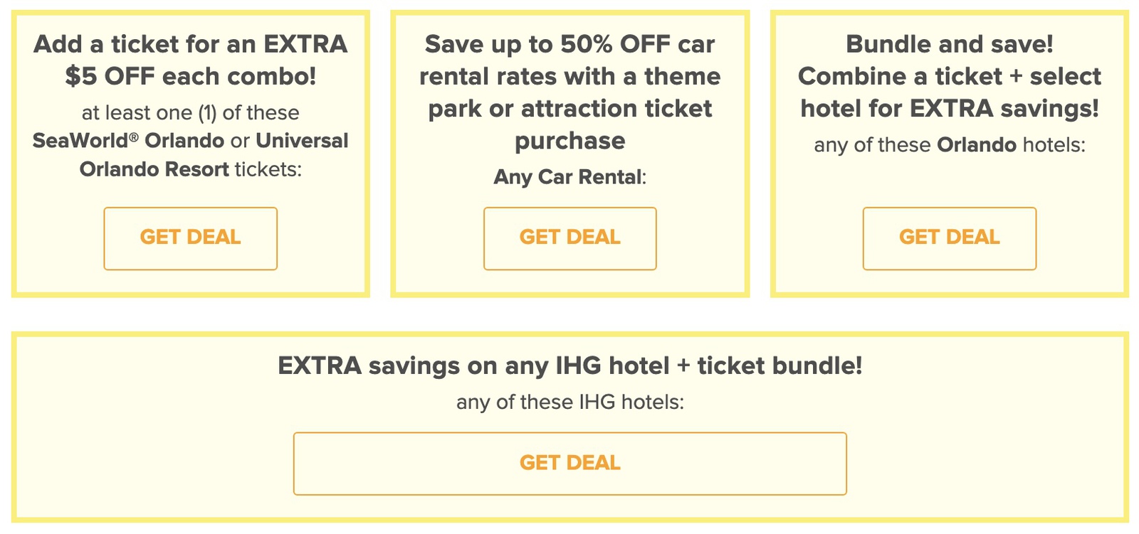 Undercover Tourist: US Theme Park Tickets at reduced prices - undercover promo rental car