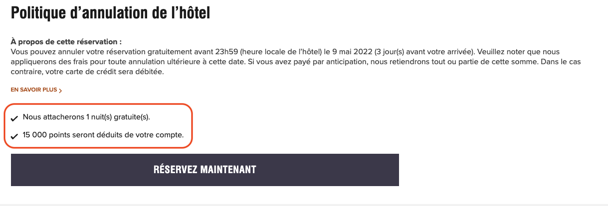Marriott Bonvoy&nbsp;: combinez le certificat de nuit gratuite et jusqu'à 25&nbsp;000 points - Confirmation cert et points
