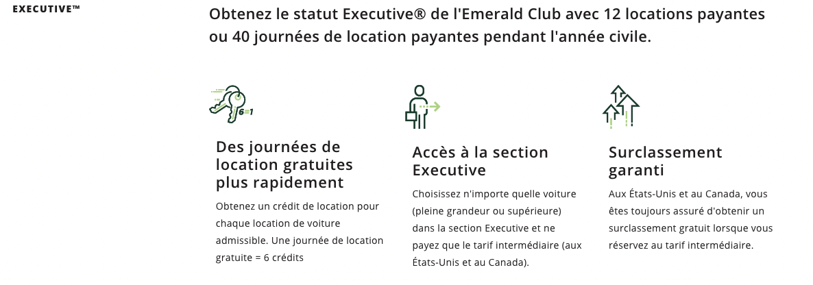 Location de voiture&nbsp;: Comment avoir des statuts élevés facilement chez 6 compagnies - National Emerald Club