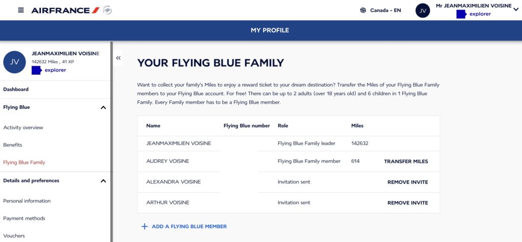 family flying blue table en