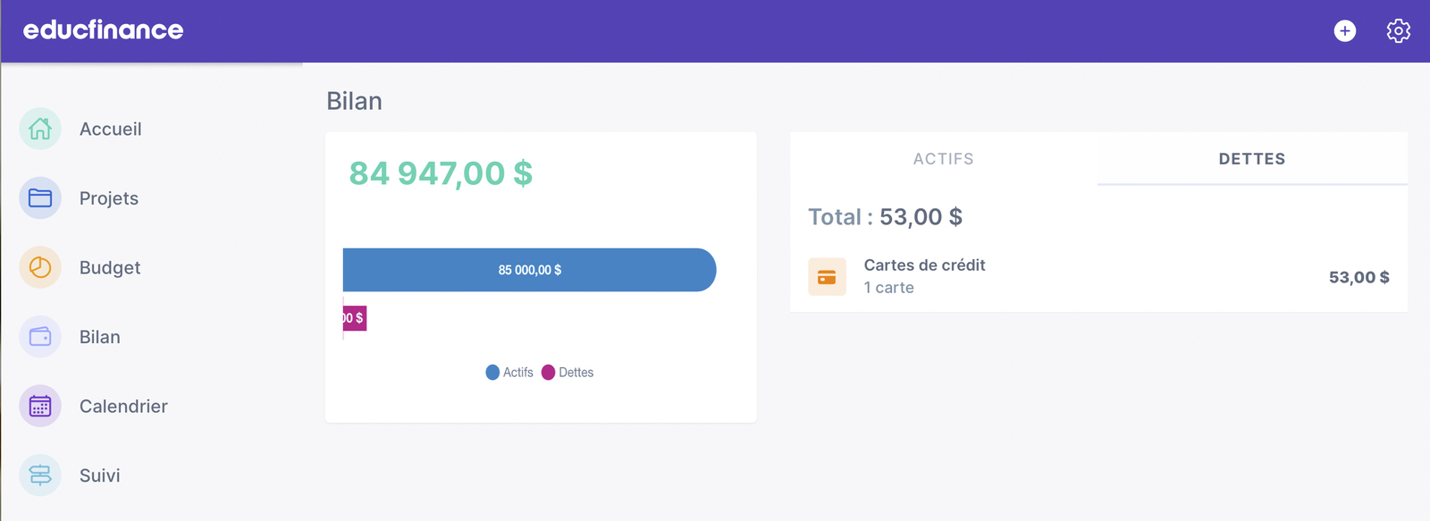 Educfinance&nbsp;: une application qui simplifie la gestion de vos finances - Bilan Financier dettes