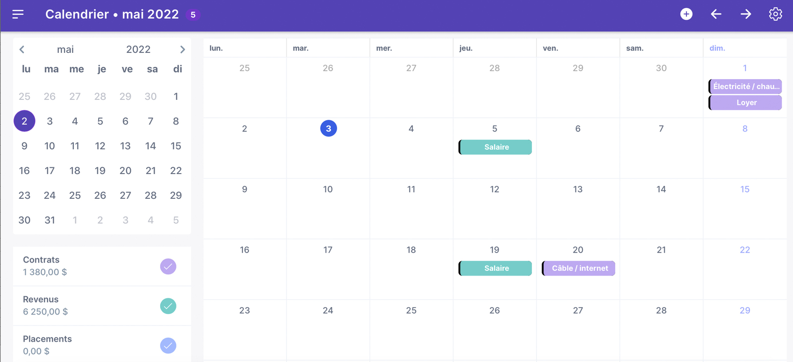 Educfinance&nbsp;: une application qui simplifie la gestion de vos finances - calendrier