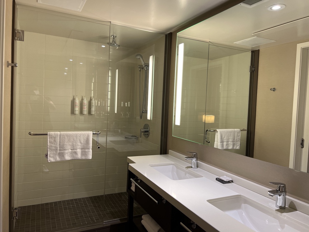 Review&nbsp;: Hotel Marriott Calgary Airport Terminal | Marriott Bonvoy - Salle de bain ---