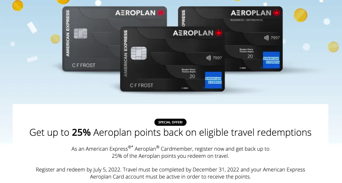 Amex Aeroplan Promo Up to 25 back in points Milesopedia