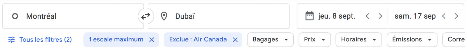 Google Flights: How to find the best flights and fares - Filtres partenaires