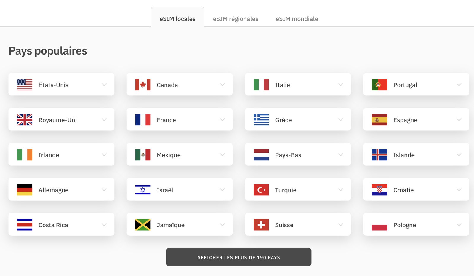 Carte eSIM Airalo&nbsp;: Internet en voyage sans itinérance (code de 4,50 CAD) - Airalo Esim Locales Fr