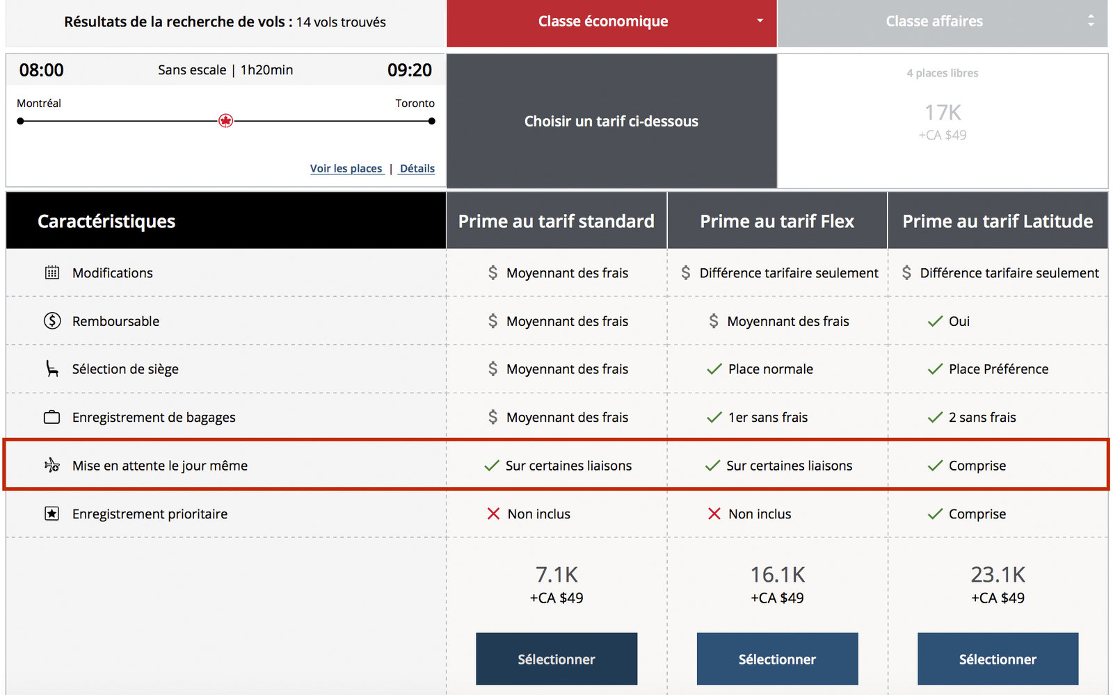 Air Canada&nbsp;: How Air Canada same-day standby works - mise en attente le jour même