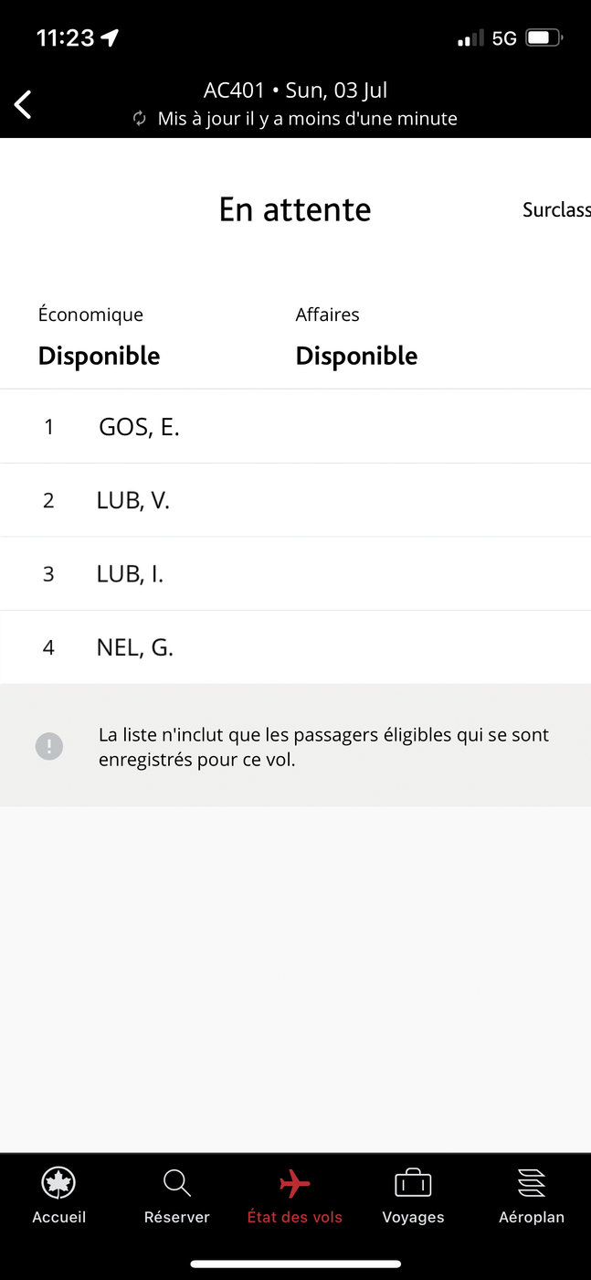 Air Canada&nbsp;: How Air Canada same-day standby works - mise en attente ordre