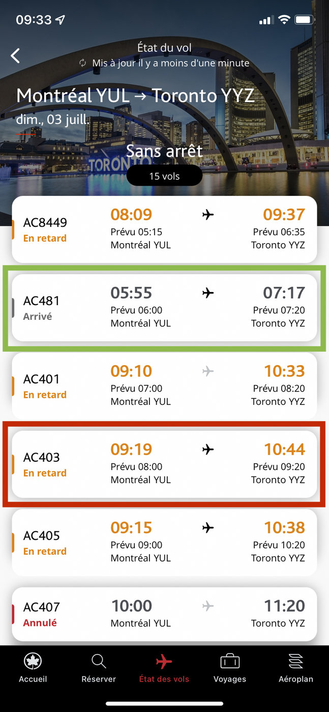 Air Canada&nbsp;: How Air Canada same-day standby works - vol initial retardé