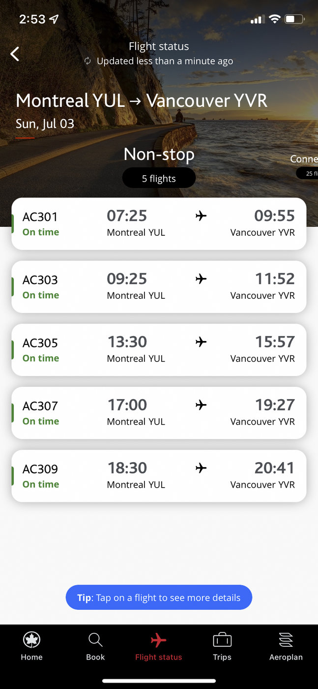 Air Canada&nbsp;: How Air Canada same-day standby works - vols multiples 2