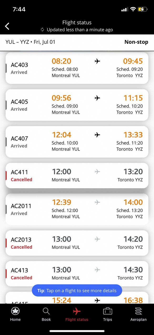 Air Canada&nbsp;: How Air Canada same-day standby works - yul-yyz 2