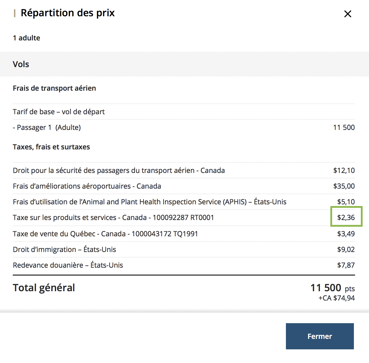 Aeroplan points + cash: the different redemption options - Répartition 3e option