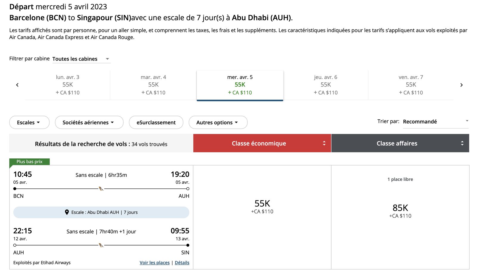Nouveau&nbsp;: Ajoutez un arrêt à votre itinéraire Aéroplan en ligne&nbsp;! - Aeroplan Stopover Search Fr