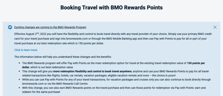 bmo rewards travel points