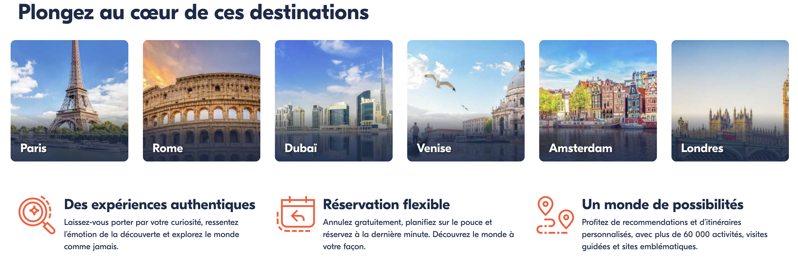 GetYourGuide&nbsp;: Avis et guide pour réserver des activités en voyage - GetYourGuide page d'accueil
