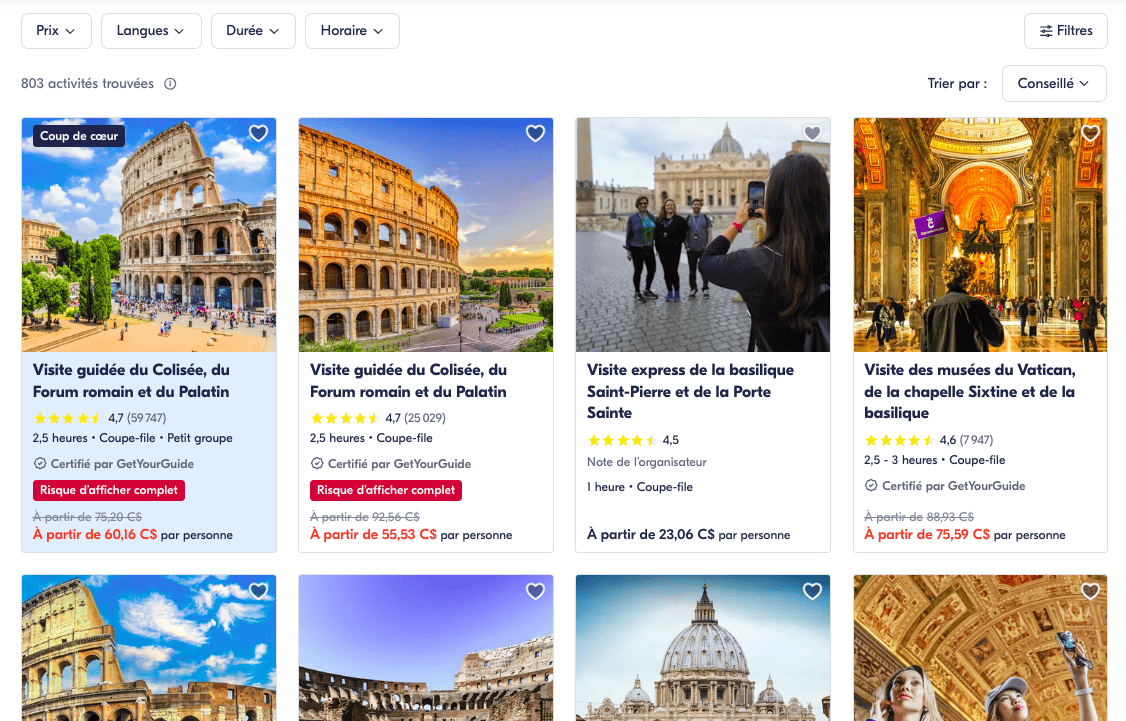 GetYourGuide&nbsp;: Avis et guide pour réserver des activités en voyage - getyourguide rome tours fr