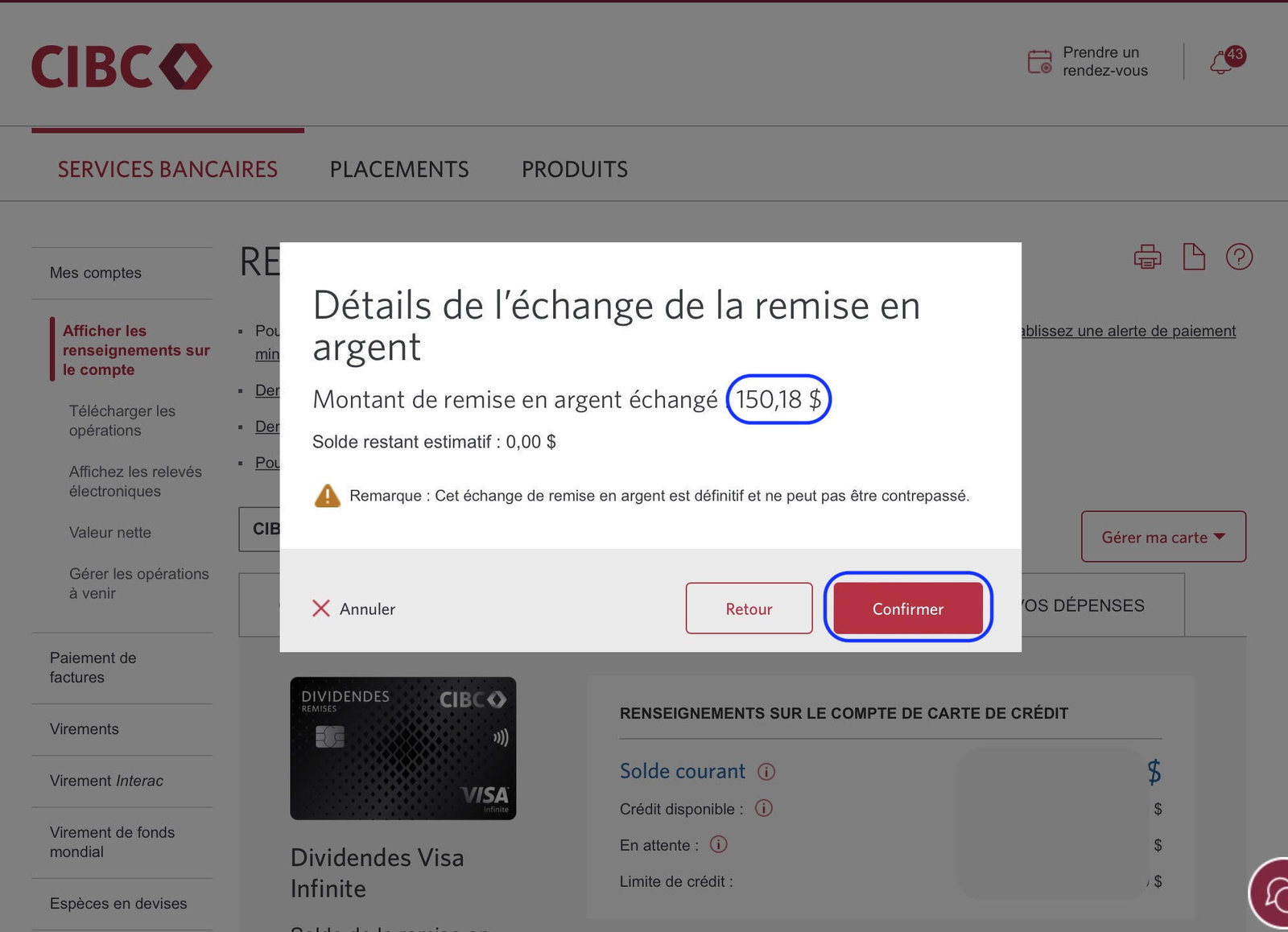 CIBC Credit Card How to use the CIBC Dividend cards cash back