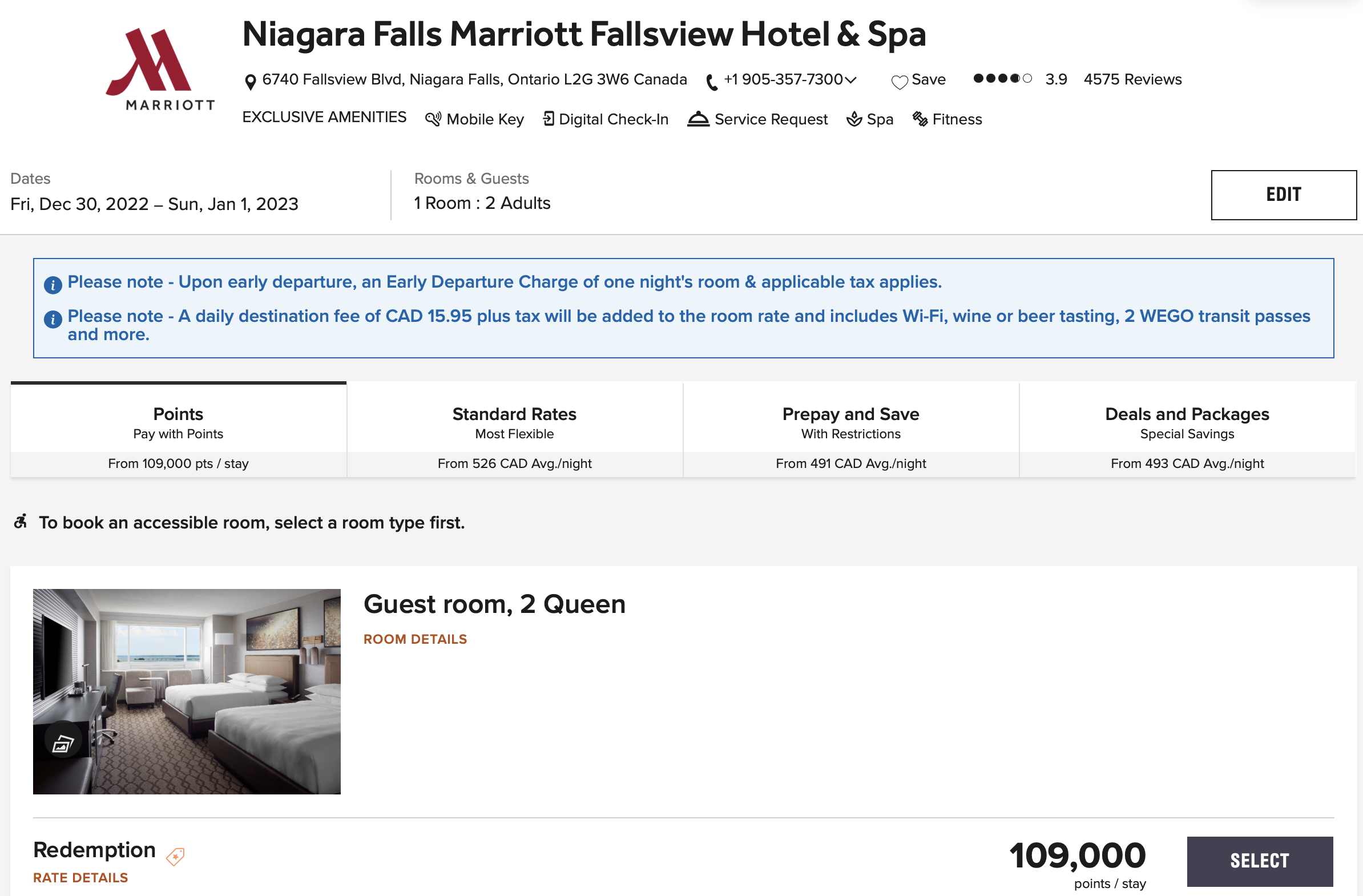 What to do with 150,000 Marriott Bonvoy points for the 2022 holidays? - Marriott Niagara Fallsview Fêtes