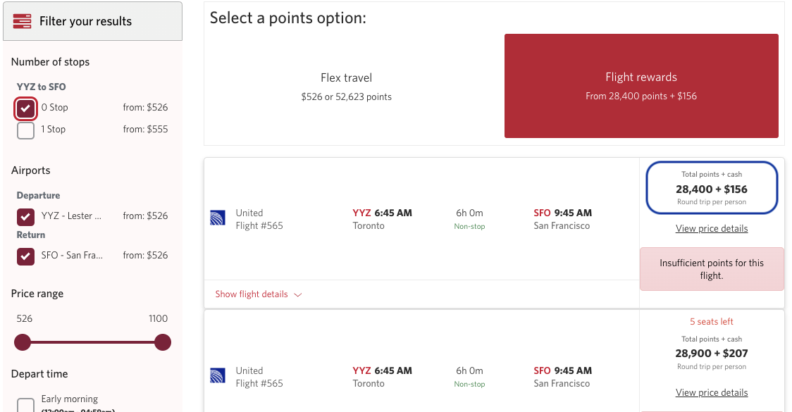 aventura points travel calculator