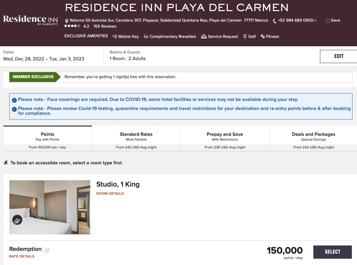 What to do with 150,000 Marriott Bonvoy points for the 2022 holidays? - Residence Inn Playa Del Carmen Fêetes