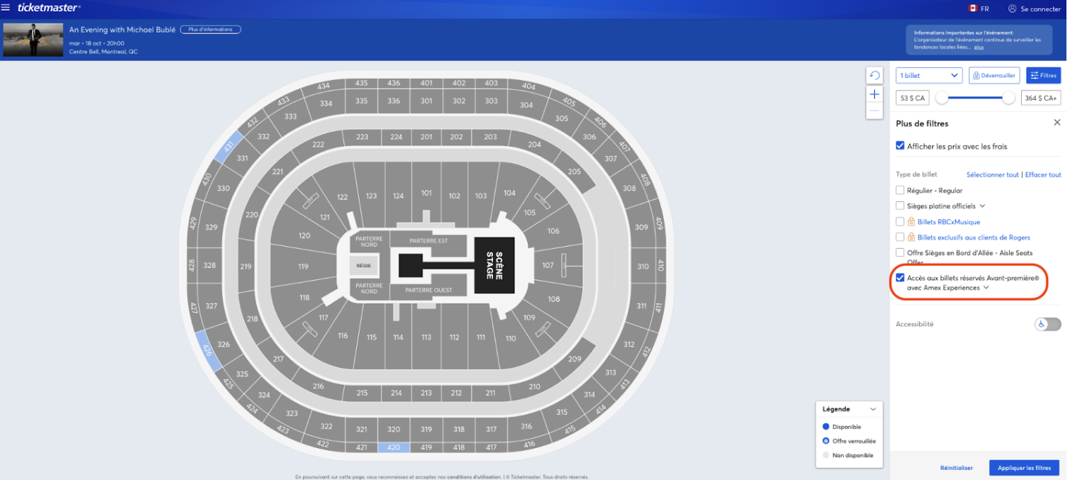 How to Book the Best Concerts and Shows Using Credit Cards - Ticketmaster Front Of The Line Amex 1