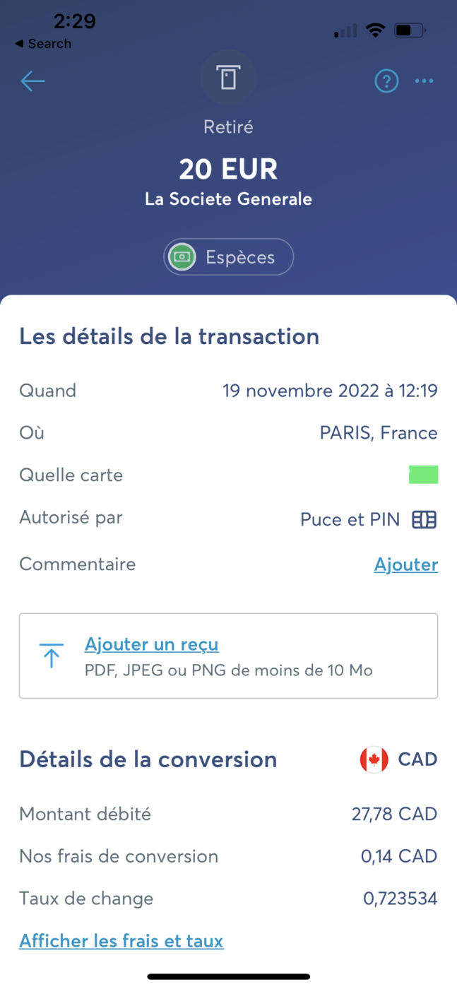 Carte Wise&nbsp;: Comment économiser sur les retraits de devises étrangères - Transaction Wise 1